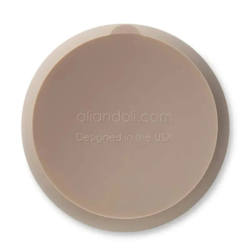 Ali + Oli Suction Bowl & Spoon (Taupe) Wavy Edge Image 7