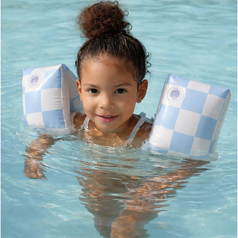 Ali + Oli - Swim Arm Band Wings Inflatable Float (Blue Checkers) Image 4