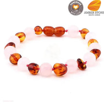 Amber Stone Baltic Amber & Rose Quartz Bracelet 162 Image 1