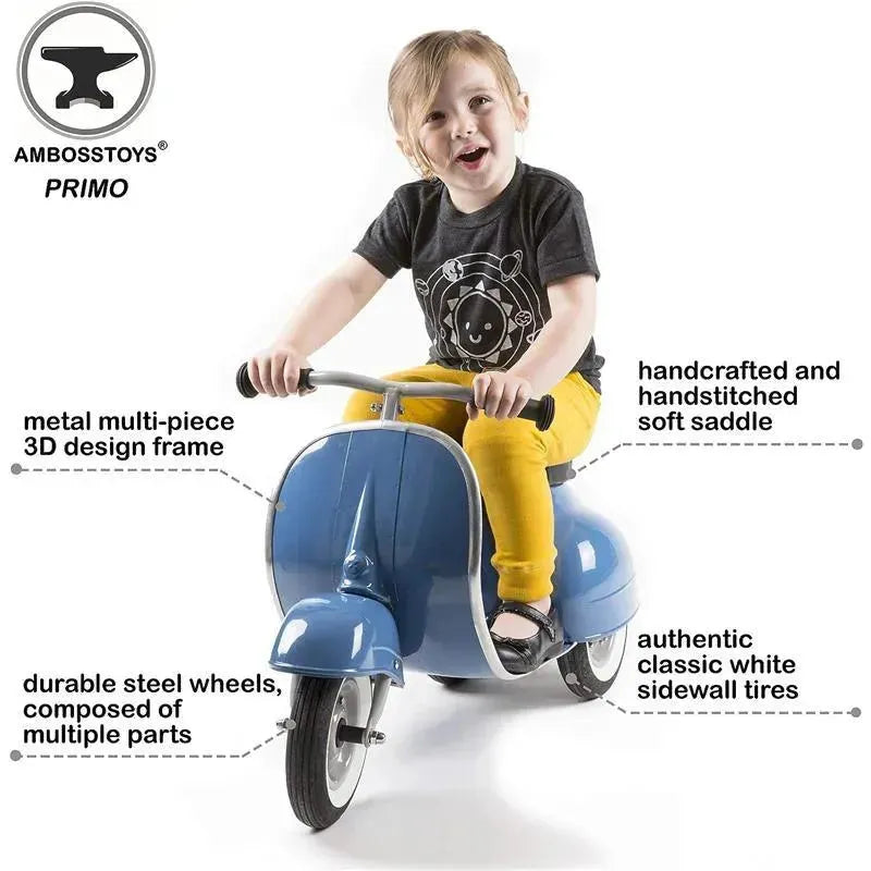 Ambosstoys - Toddler Metal Ride-On Scooters, Blue Image 3