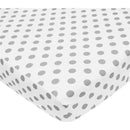 American Baby - 100% Natural Cotton Percale Fitted Crib Sheet, Dots Image 1