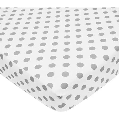 American Baby - 100% Natural Cotton Percale Fitted Crib Sheet, Dots Image 1