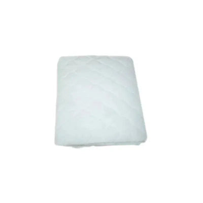 Waterproof fitted quilted mattress pad cover in white, designed to protect baby mattresses from spills and stains.