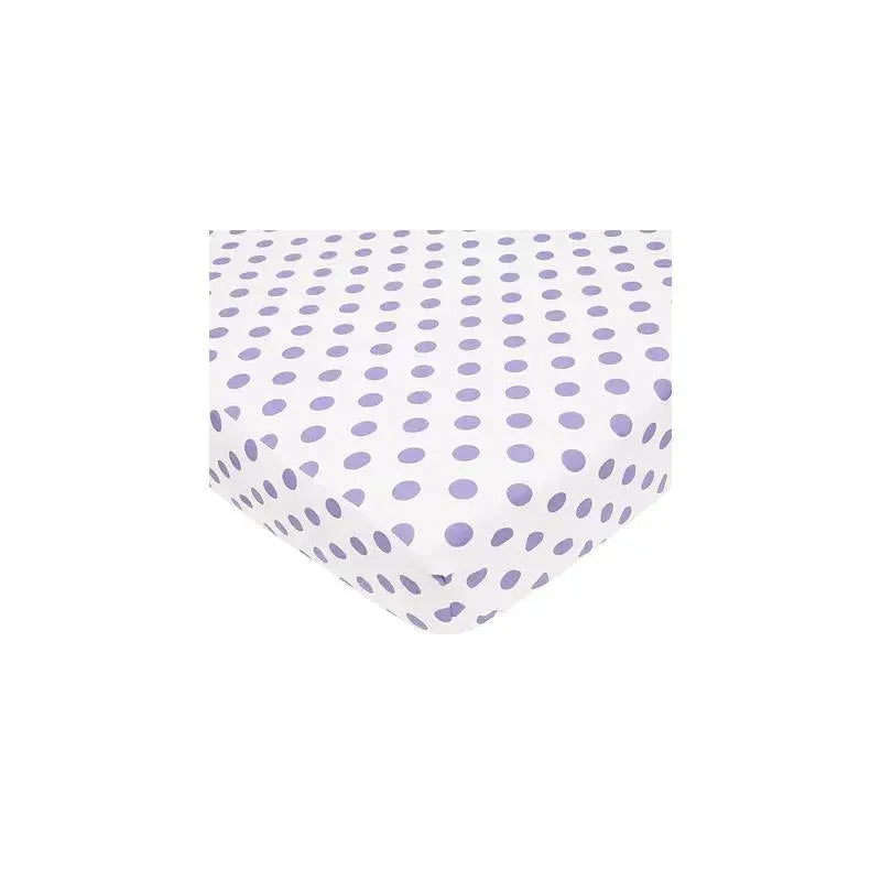 American Baby Cotton Percale Fitted Crib Sheet, Lavender Dots Image 1