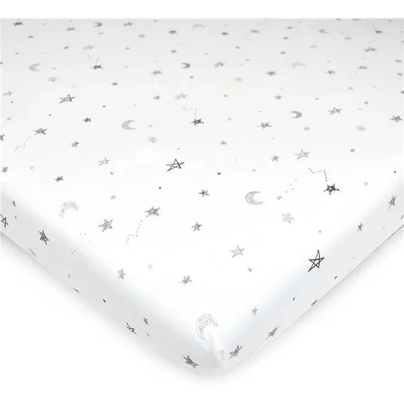 American Baby - Fitted Bassinet Sheet Printed 100% Natural Cotton Jersey Knit, Stars & Moons Image 1