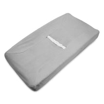 American Baby - Heavenly Soft Chenille Contoured Changing Pad Cover, Gray Image 1