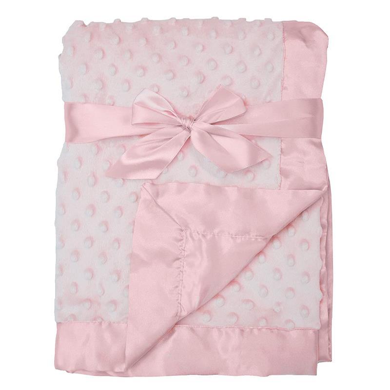 American Baby - Heavenly Soft Chenille Minky Dot Receiving Blanket, Pink Image 1