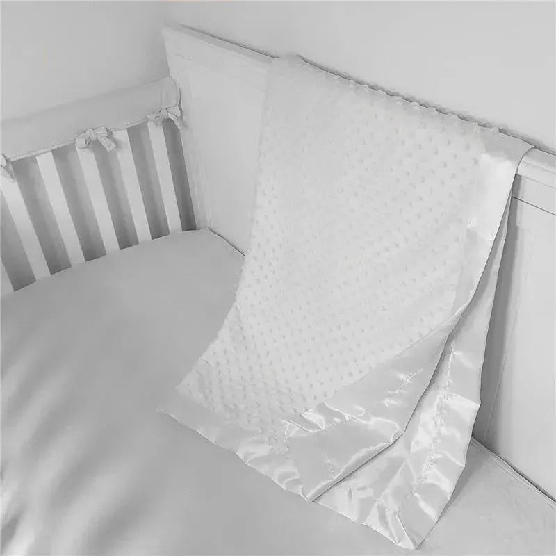 American Baby - Heavenly Soft Chenille Minky Dot Receiving Blanket, White Image 2