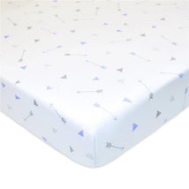 American Baby - Printed 100% Cotton Jersey Knit Fitted Crib Sheet, Blue Arrows Image 1