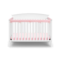 American Baby - Side Crib Rails Covers, Pink/White Image 2