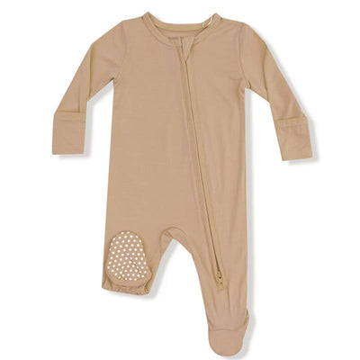 Angel Dear - Baby Basics Tan 2 Way Zipper Footie Image 1