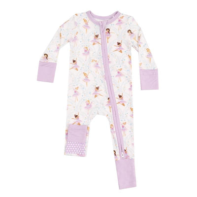 Angel Dear - Baby Girl Bow Ballerinas 2 Way Zipper Romper Image 1