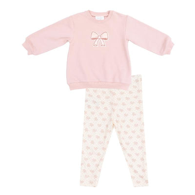 Angel Dear - Baby Girl Bows French Terry Oversize Sweatshirt And Leggings Image 1