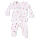 Angel Dear Baby Girl Petite Ballet 2 Way Ruffle Front Zipper Footie Image 1