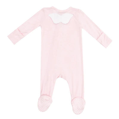 Angel Dear - Baby Girl Solid Classic Pink Angel Wing Footie  Image 1