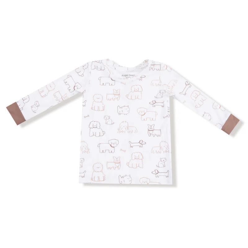 Angel Dear - Baby Neutral Pups Long Sleeve Loungewear Set Image 2