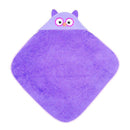 Apple Park Organic Hooded Infant Towel, Purple Owl Image 1