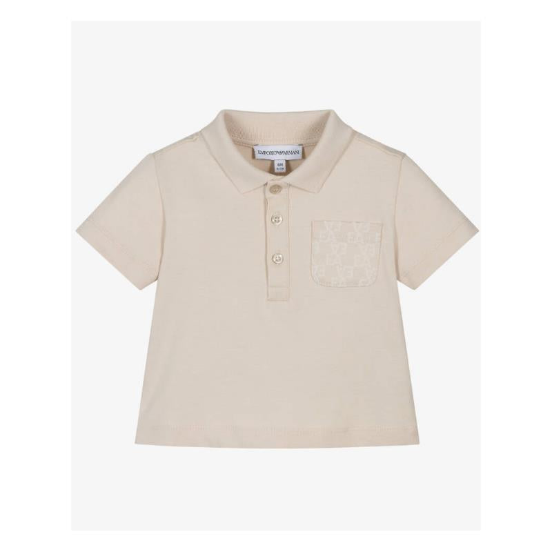 Armani Baby - Baby Boy Print Pocket Short Sleeve Polo Oak Image 1