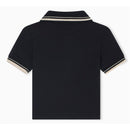 Armani Baby - Baby Boy Short Sleeve Polo Shirt With Piping Detail Navy Image 2