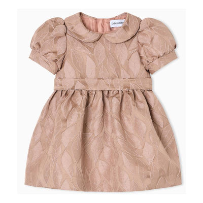 Armani Baby - Baby Girl Leaf Dress With Puff Sleeves Pink Image 1