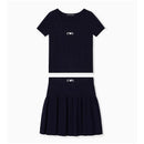 Armani Baby - Baby Girl Short Sleeve Pleated Dress, Navy Image 1