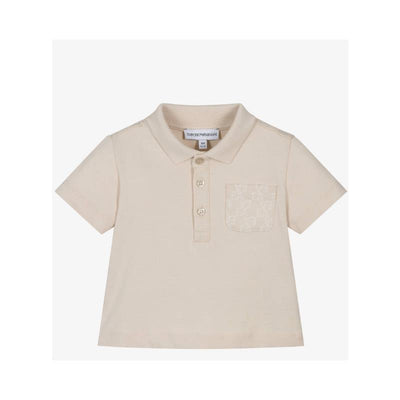 Armani Baby - Boys Short Sleeve Polo Print Pocket Oak Image 1