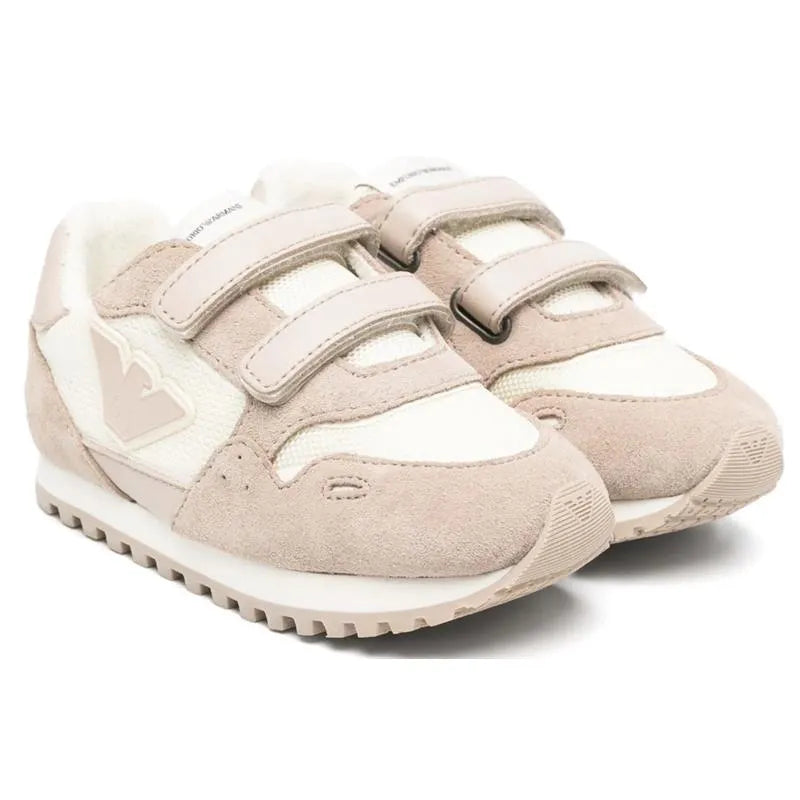 Armani Baby - Logo Patch Sneakers, Tan/Vanilla Image 1