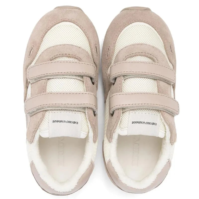 Armani Baby - Logo Patch Sneakers, Tan/Vanilla Image 3