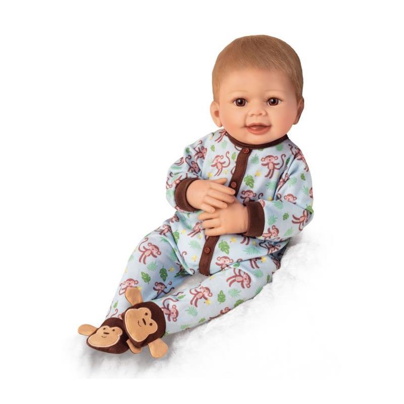 Ashton Drake - Baby Boy Lucas Monkey Themed Lifelike Baby Image 3