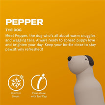 Asobu - Stainless Steel Bottle Silicone Head Beige Dog Image 2