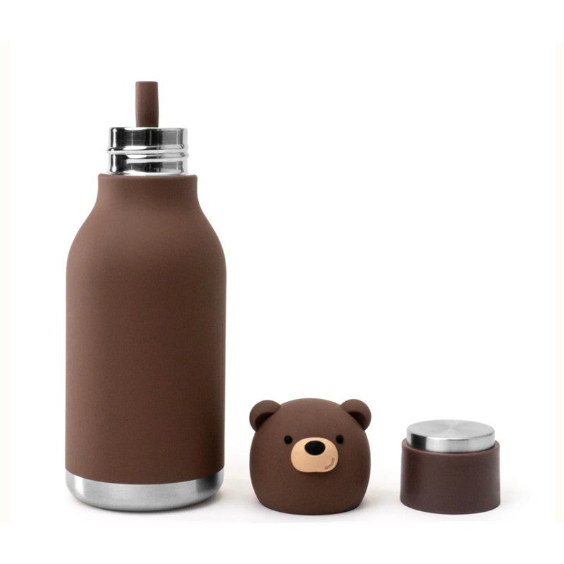 Asobu - Stainless Steel Bottle Silicone Head Brown Bear  Image 3