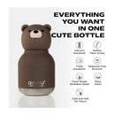 Asobu - Stainless Steel Bottle Silicone Head Mini Brown Bear Image 2