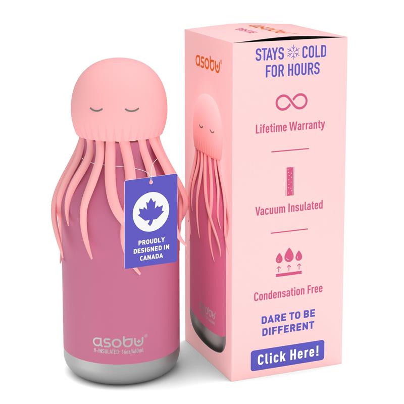 Asobu - Stainless Steel Bottle Silicone Head Jelly Fish Image 1