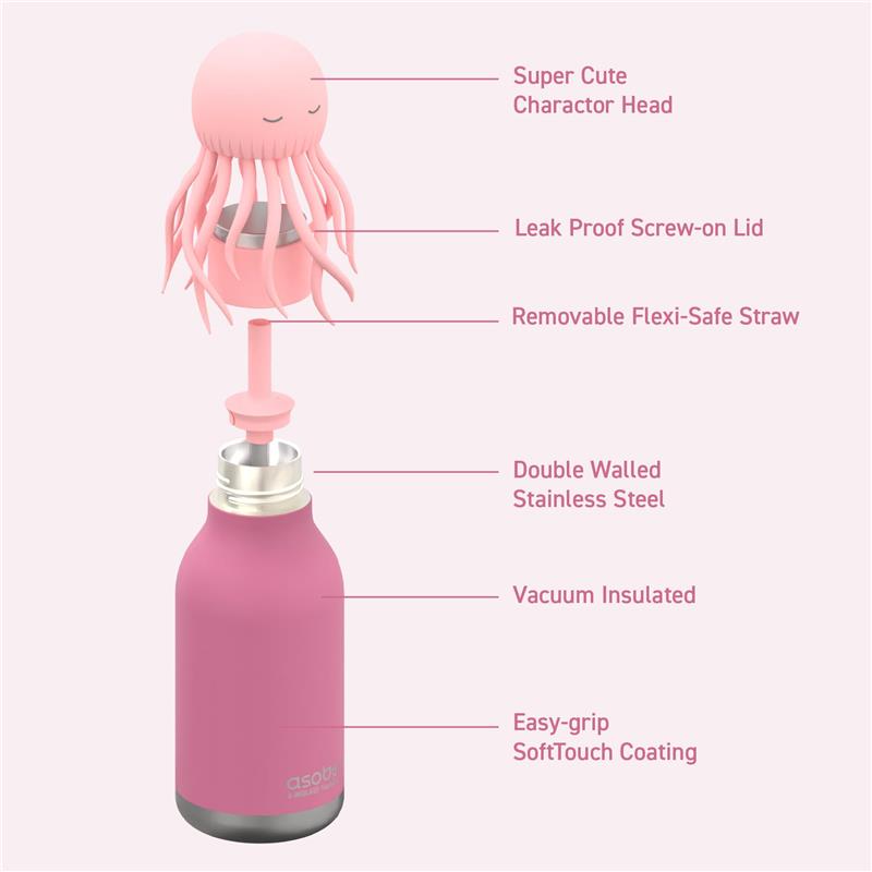 Asobu - Stainless Steel Bottle Silicone Head Jelly Fish Image 5