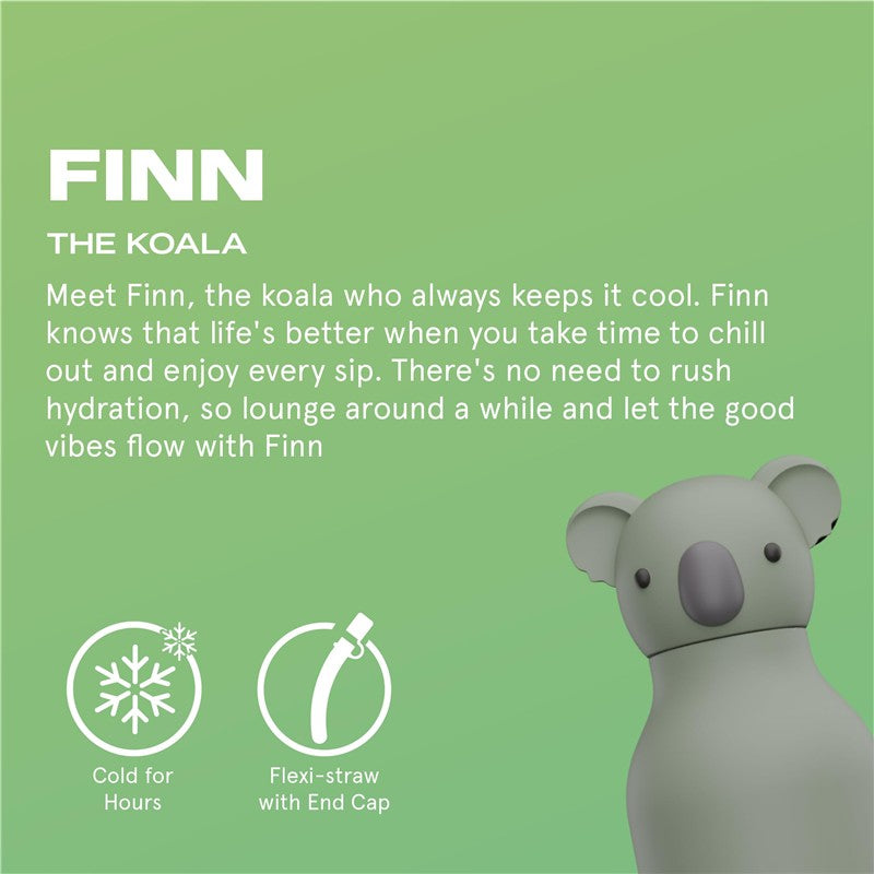 Asobu Stainless Steel Bottle Silicone Head Koala - Green Image 2