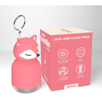Asobu - Stainless Steel Bottle Silicone Head Mini Pink Fox Image 1