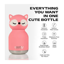 Asobu - Stainless Steel Bottle Silicone Head Mini Pink Fox Image 2