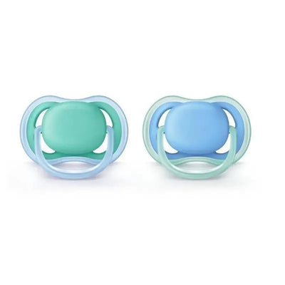 Avent - 2Pk Ultra Air Pacifier, 6/18M, Blue/Green Image 1