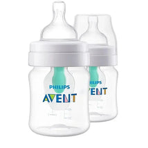 Avent - 2Pk Anti-Colic Baby Bottle With Airfree Vent, 4Oz, Clear Image 1