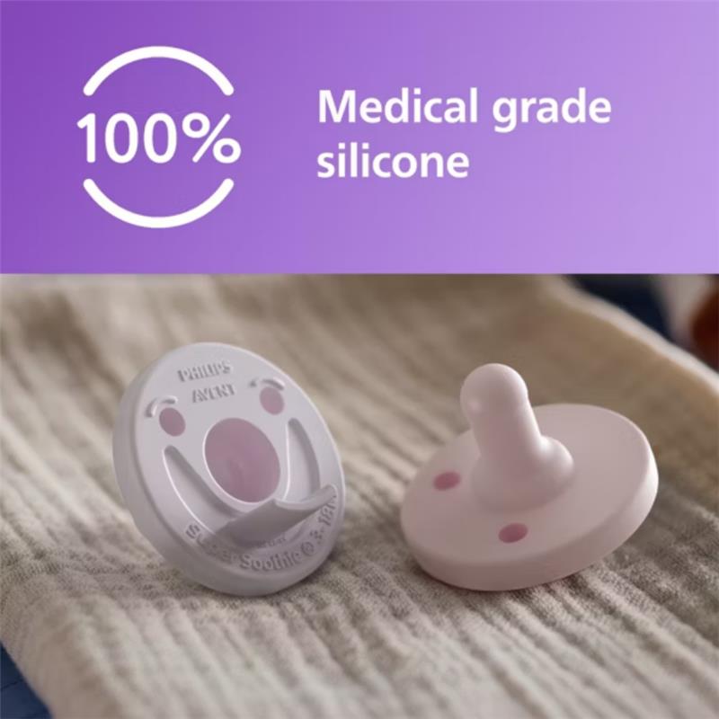 Avent 2Pk Soothie 3-18 Months, Lilac/Pastel Pink Image 3