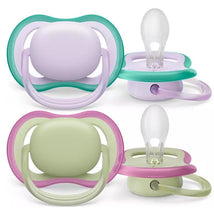 Avent - 2Pk Ultra Air Pacifier Fresh Lilac & Pastel Green, 0/6M Image 2