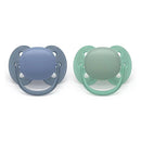 Avent 2Pk Ultra Soft Pacifier 6-18M, Blue Hush/Desert Green Image 1