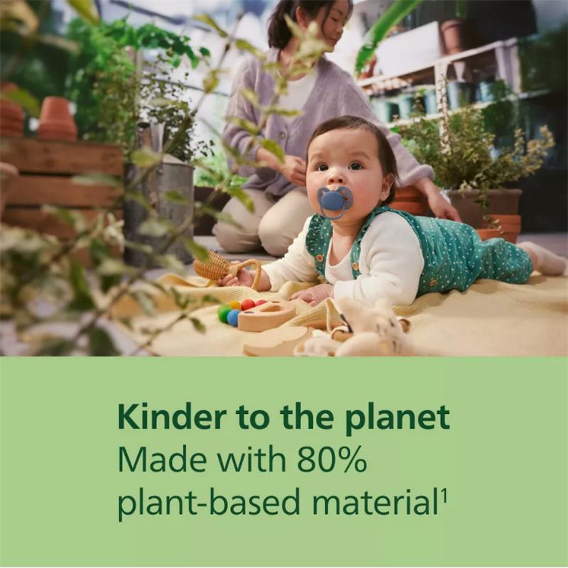 Avent 2Pk Ultra Soft Pacifier 6-18M, Blue Hush/Desert Green Image 4