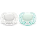 Avent - 2Pk Ultra Soft Pacifier Arctic White & Green, 0/6M Image 1