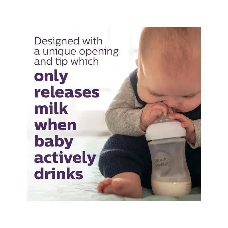Avent - 3Pk Natural Baby Bottle With Natural Response Nipple, Clear, 11Oz Image 4