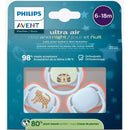 Avent 3Pk Ultra Air Pacifier 6-18M, Leopard/Sleeping Tiger, Day+Night  Image 3