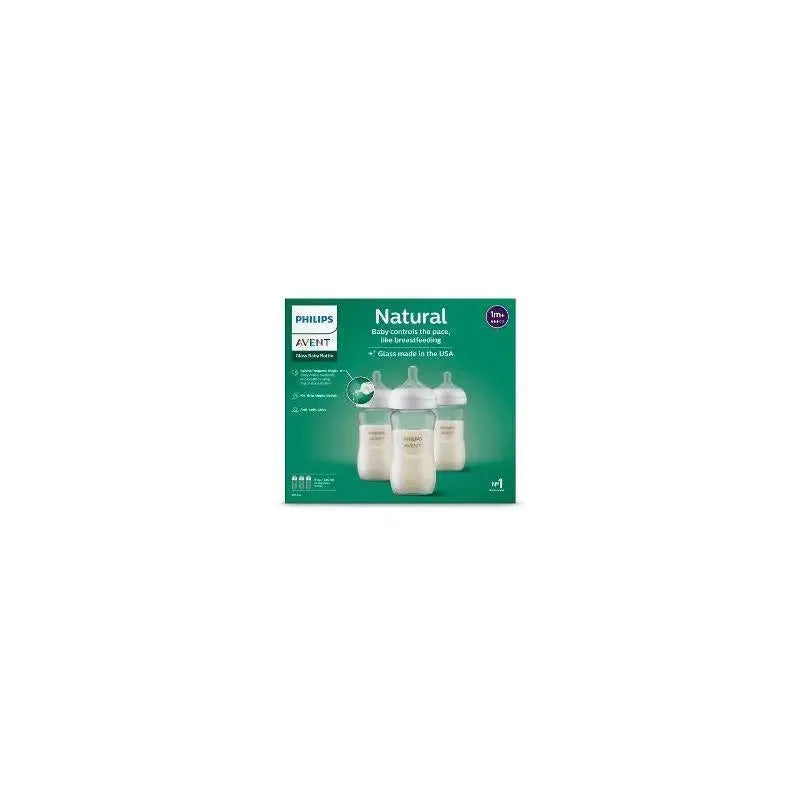 Avent - 3Pk Glass Natural Baby Bottle With Natural Response Nipple, 8Oz Image 9