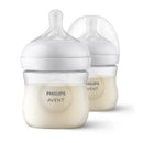 Avent - 2Pk Natural Baby Bottle With Natural Response Nipple, Clear, 4Oz Image 1