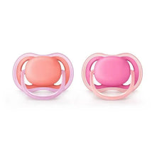 Avent - 2Pk Ultra Air Pacifier, 6/18M, Pink/Peach Image 1