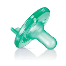 Avent 1Pk Soothie Pacifier in green, designed for infants 0-3 months, features a lightweight, ergonomic shape.